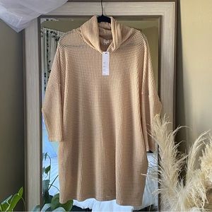 NWT Flawless Cannon Pocketed Cowl Neck Thermal Knit Dress Cream Sweater Dress